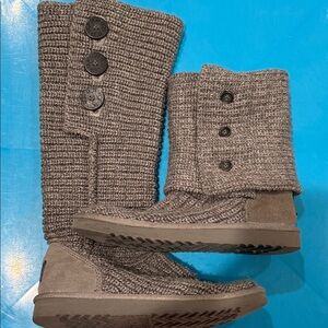 Cozy Knit Button-Up Ugg Boots